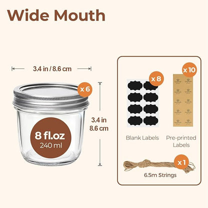 ComSaf Wide Mouth Mason Jars - Image 2