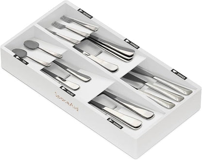 SpaceAid Bamboo Silverware Drawer Organizer by SpaceAid