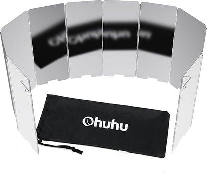 Camp Stove Windscreen, Ohuhu Camping Stove Windscreen 8/10/12 Plates Aluminum by Ohuhu