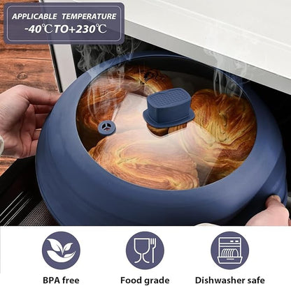 Tall Microwave Splatter Cover Glass Cover Guard Lid 5.8 inch Height - Image 2