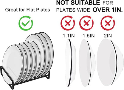 2 Pack Plate Holders Organizers 8 Slots Upright Cabinet Dish Drying Racks Metal - Image 4