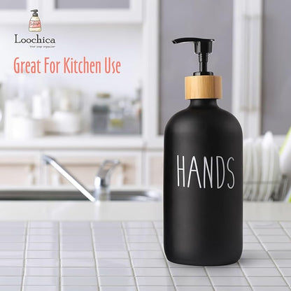 LOOCHICA Black Glass Kitchen Soap Dispenser, Detergent Dispenser or Hands Soap - Image 7