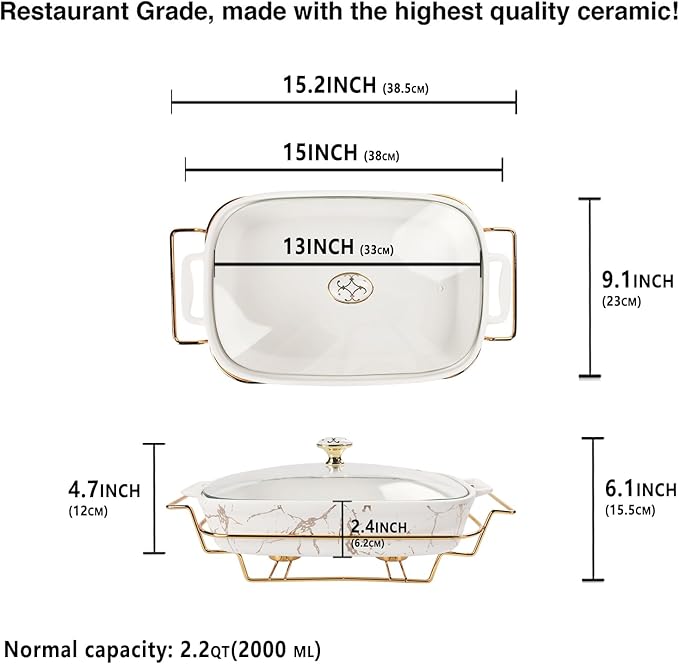 13" x 9" Ceramic Casserole Dish - Image 2