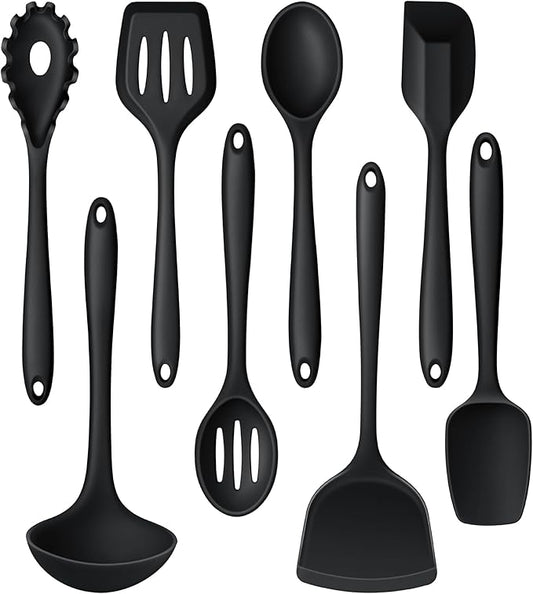 LIANYU 8Pcs Cooking Utensils Set, Heat Resistant Kitchen Utensils, Silicone by LIANYU