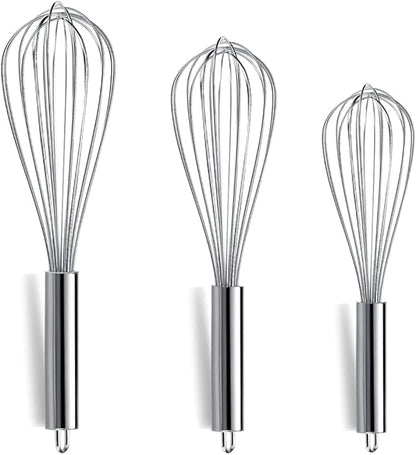 Berglander Whisk Set Pack of 3, Stainless Steel Whisks by Berglander