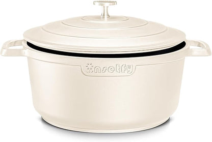 Large Dutch Oven Pot with Lid-7.5QT Cast Aluminum Oven Pot with Two Handles by INSETFY