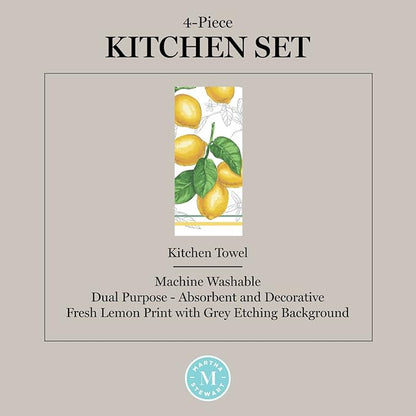 Martha Stewart Lots of Lemons Modern Kitchen Towel, Oven Mitt & Potholder Set - Image 8