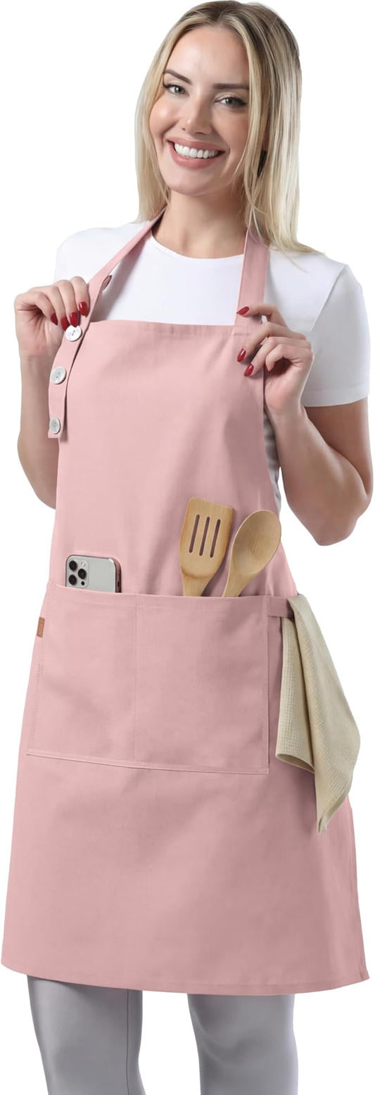 TOSHE Kitchen Apron Waterdrop Resistant Cotton Apron by TOSHE