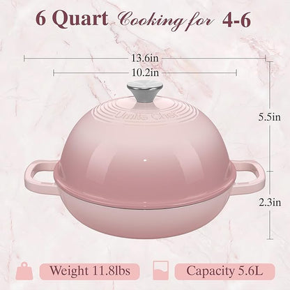 Cast Iron Dutch Oven Pot with Lid, Round Bread Oven - Image 8