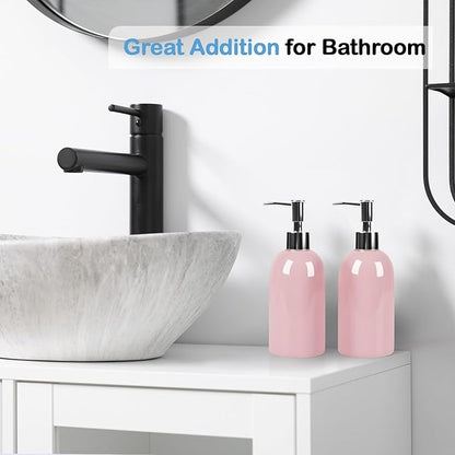 Natheeph 14OZ Ceramic Soap Dispenser Ceramic Soap Pump Dispenser Can Fill Liquid - Image 5