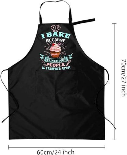 Baking Apron for Women I Baking Because People Is Frowned Aprons Gifts for Men - Image 2