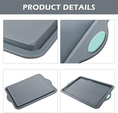 Webake Silicone Sheet Cake Pan, 14 Inch Silicone Sheet Pans 2 Pack Cookie Sheet - Image 3
