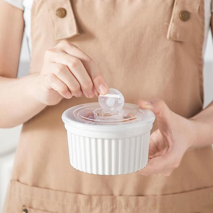 vancasso 10 oz Ramekins with Lid, Porcelain Creme Brulee Souffle Dishes - Image 7