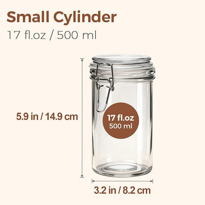 ComSaf 16oz Pint Jars with Airtight Lids, Cylindrical Glass Canisters - Image 2
