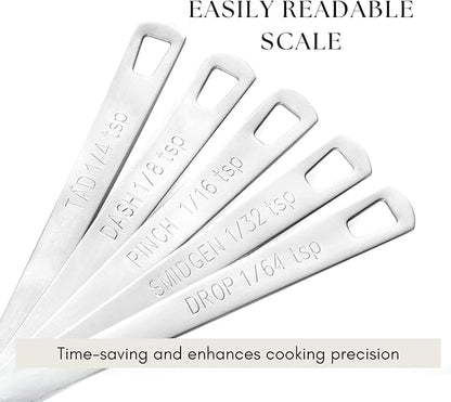 5Pcs Teaspoon Measuring Spoons, 1/4 tsp, 1/8 tsp, 1/16 tsp, 1/32 tsp, 1/64 tsp - Image 4