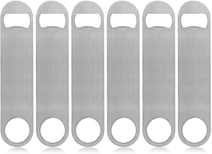 KISEER Heavy Duty Stainless Steel Flat Bottle Opener, 6 Pack Beer Bottle Opener by KISEER