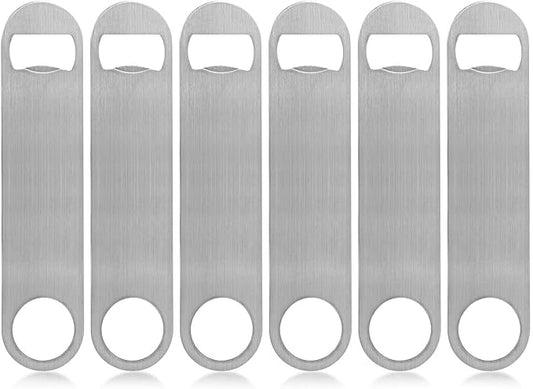 KISEER Heavy Duty Stainless Steel Flat Bottle Opener, 6 Pack Beer Bottle Opener by KISEER