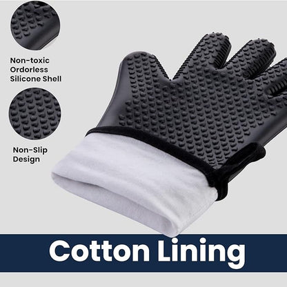 GEEKHOM BBQ Gloves X-Large, Heat Resistant Kitchen Silicone Oven Mitts - Image 6