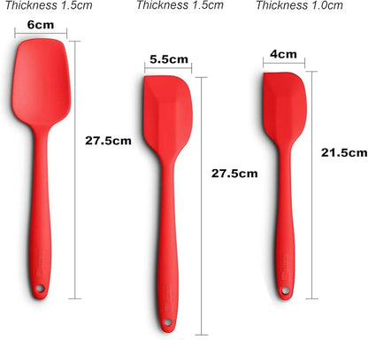 Silicone Spatula 3‑Piece Set Heat Resistant 600°F Non‑Stick Rubber Spatulas - Image 2