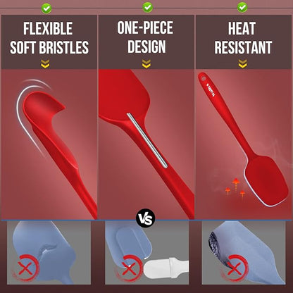 Walfos Silicone Spatula Set of 5-600°F Heat Resistant Kitchen Scraper Spatulas - Image 6