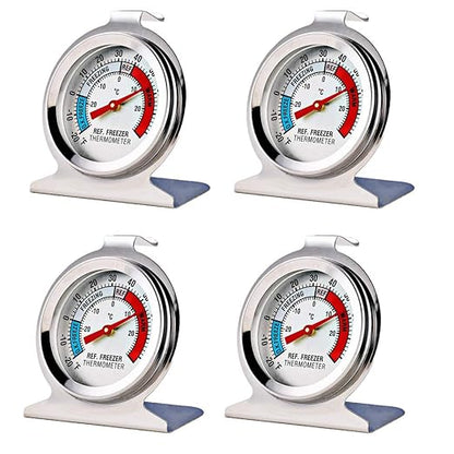 4 Pack Refrigerator Freezer Thermometer Large Dial Analog Thermometer by LinkDm