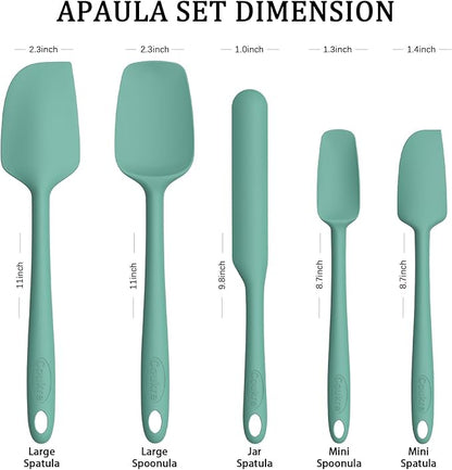Coukre Silicone Spatula Set of 5, High Temperature Resistant, Food Grade - Image 2