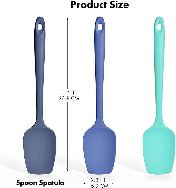 Silicone Spoonula Set: 600ºF Heat Resistant Food Grade Cooking Baking Utensils - Image 2