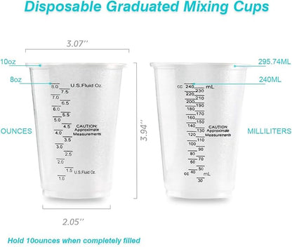 XUXU 50pcs 8oz Graduated Clear Plastic Measuring Cups - Image 4
