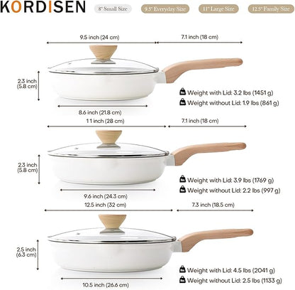 Kordisen Ceramic Nonstick Frying Pan Skillet Set - Image 7