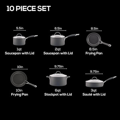 Circulon 83903 Radiance Hard Anodized Nonstick Cookware Pots and Pans Set - Image 3