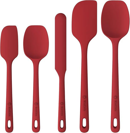 ChefAide 5 Pieces Silicone Spatula Set, Food Grade Rubber Spatula, Upgrade by ChefAide