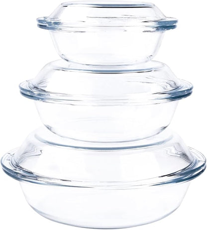 Set of 6 Round Glass Casserole Dishes, Nesting Glass Baking Dish Set - Image 7