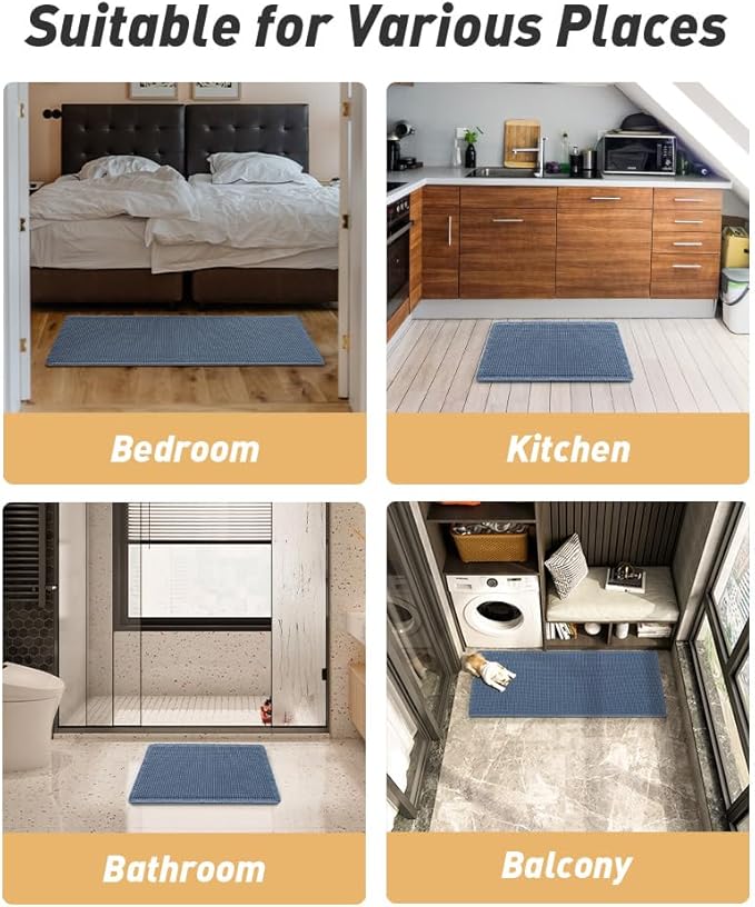 AMOAMI Upgraded Waffle Bath Mat, Super Absorbent Non Slip Bath Mats - Image 7