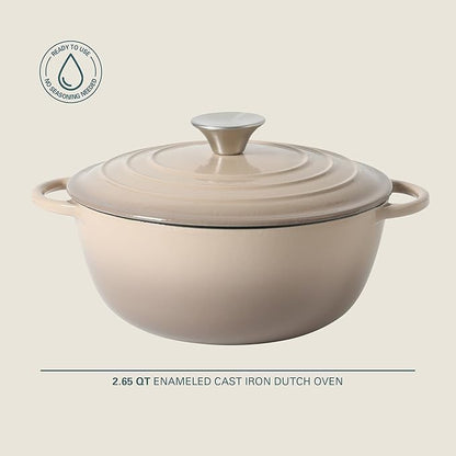 Gibson Home Addlestone 2.65 Qt Enameled Cast Iron Dutch Oven Pot - Image 2
