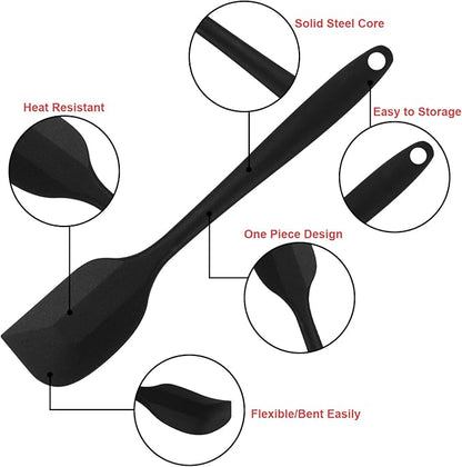 Silicone Spatulas Set of 6, Rubber Spoon Spatula Heat Resistant Spoonula One - Image 5