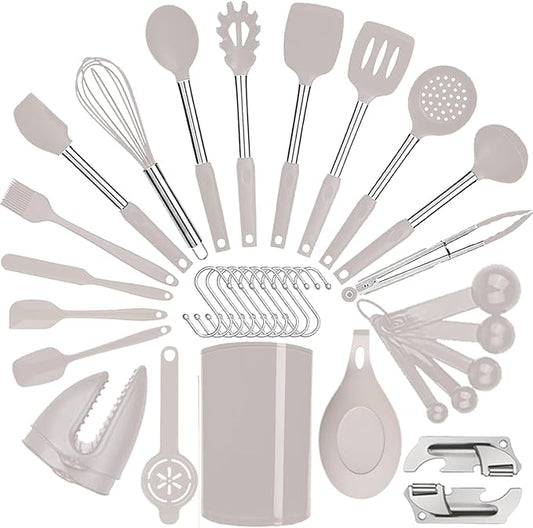 Silicone Kitchen Cooking Utensils Set by BECBOLDF