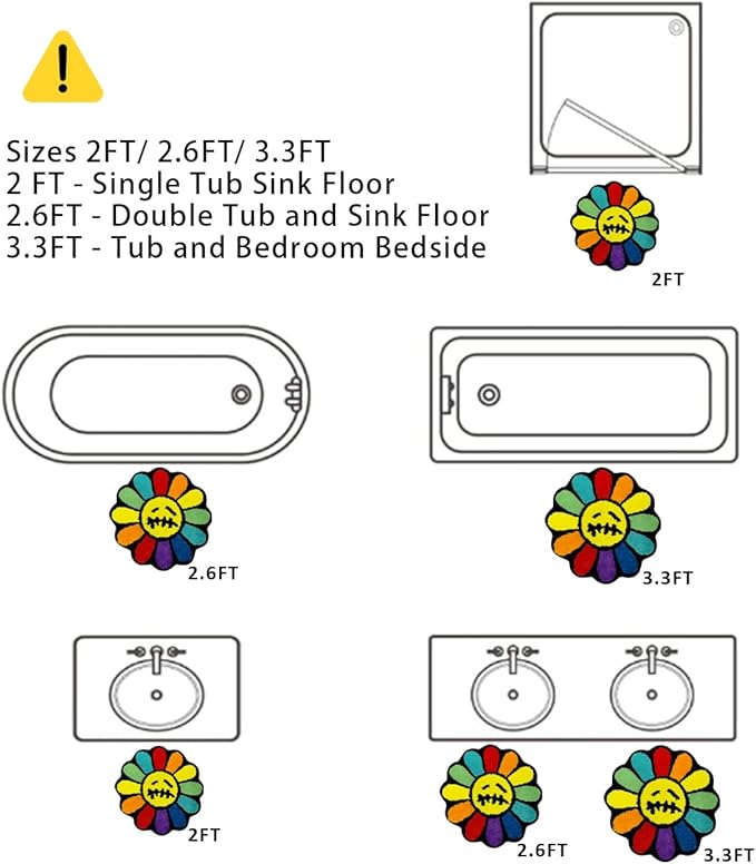 Trippy Happy Face Rug Cool Rugs Tufted Quick Dry Bath Mats - Image 2