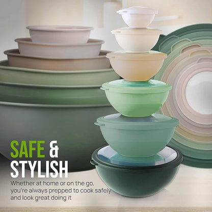 Zulay Kitchen 12 Piece Plastic Mixing Bowls - Image 7
