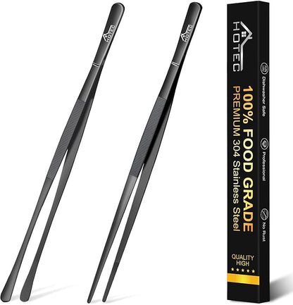 HOTEC Kitchen Tweezers Tongs Stainless Steel Professional Chef Tweezers by Hotec