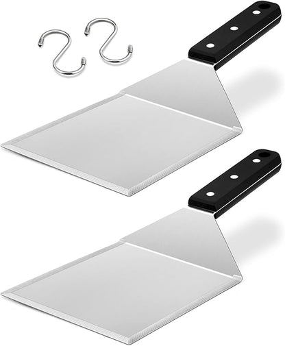 Metal Spatula Set of 2, HaSteeL Stainless Steel Large Griddle Spatulas by HaSteeL