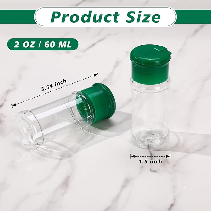Amyhill 100 Pcs Plastic Spice Bottles Spice Jars - Image 2
