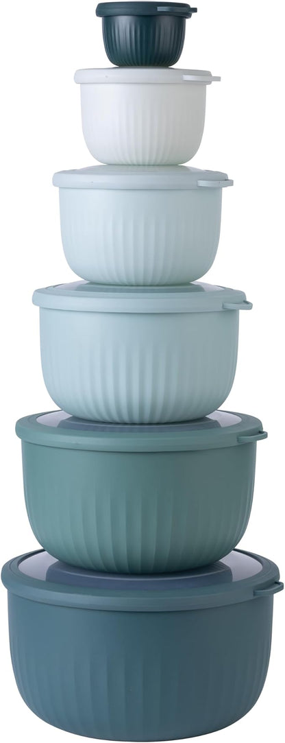 COOK WITH COLOR Prep Bowls with Lids- Wide and Deep Nesting Plastic Small by CookwithColor