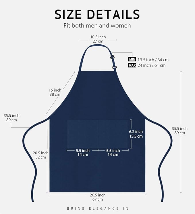 Syntus 4 Pack Adjustable Bib Apron - Image 2