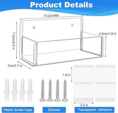 Acrylic Spice Rack Wall Mount-6 Inch, 4 Pack Hanging Seasoning Rack Organizer - Image 3