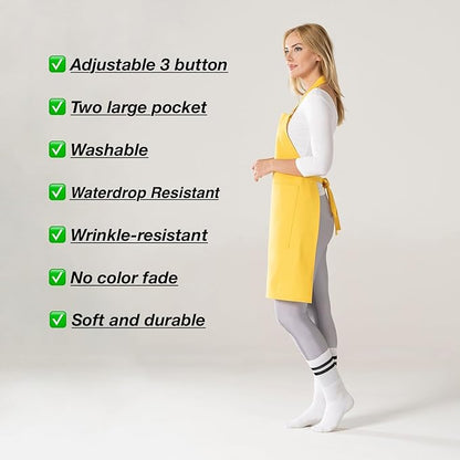 TOSHE Kitchen Apron Waterdrop Resistant Cotton Apron - Image 7