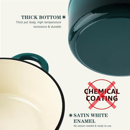 Overmont Enameled Cast Iron Dutch Oven - 7QT Pot - Heavy-Duty Cookware - Image 8