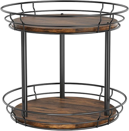 LAMU 10'' Lazy Susan Turntable Organizer, 2 Tier Round Rotating Spice Rack by YourHome-OrganizationHelper