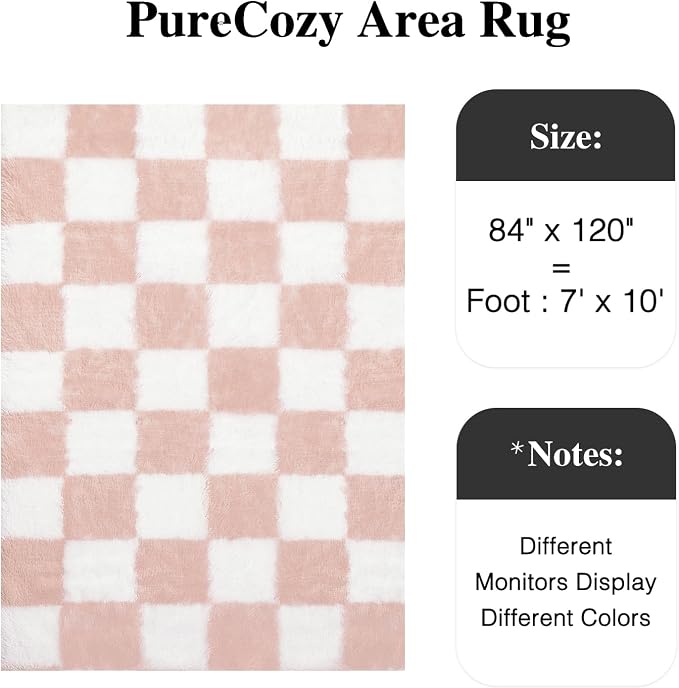 PureCozy Checkered Rug 7x10 for Living Room - Image 2