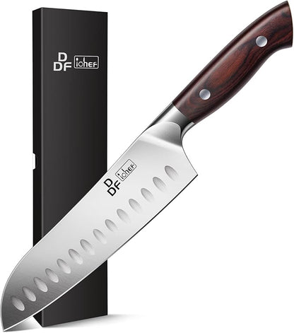 DDF iohEF Kitchen Knife 7 inch Chef Knife Professinal Santoku Knife, Japanese by DDFiohEF