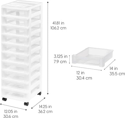 IRIS USA Plastic Drawer Storage Organizer Rolling Cart, - Image 3